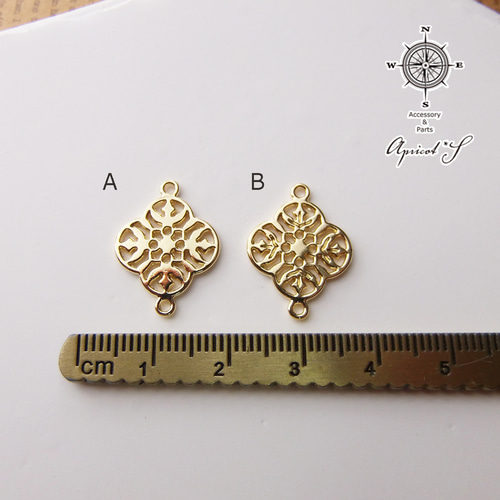 5個】形2種類あり☆ 中華風 コネクター パーツ（ 金色