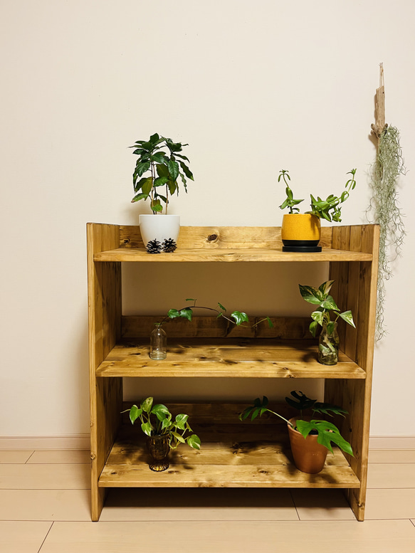 【無垢材】カフェラック　本棚　食器棚 8366c56a0c49453a0b2302af9fec1c