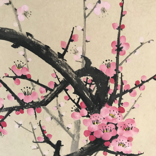 掛軸 紅梅 art1_40023