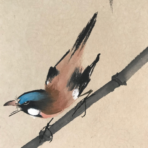 竹 小鳥 掛け軸 絵画 花鳥 絵画 こたつ 通販 17920348｜Creema