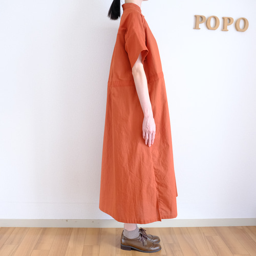 秋までOK」シャツワンピース 腰紐でギャザー調整可能 選べるブローチ