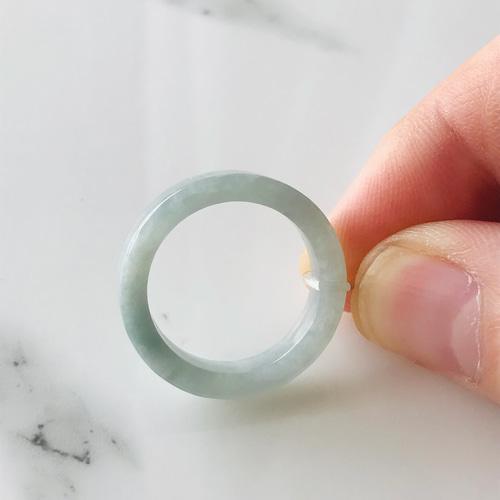 R300-0101］ ジェイド JADE ヒスイ 本翡翠 くりぬき リング 天然石 