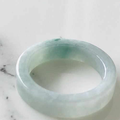 R300-0101］ ジェイド JADE ヒスイ 本翡翠 くりぬき リング 天然石 