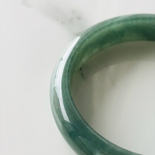 翡翠製 淡い緑色バングル B610-0115] ジェイド JADE ヒスイ 本翡翠 バングル 天然石