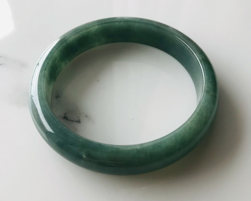 翡翠製 淡い緑色バングル B610-0115] ジェイド JADE ヒスイ 本翡翠 バングル 天然石