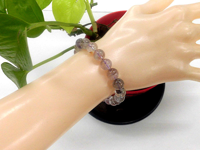 天然石 スーパーセブン8.9～9.4mm玉ブレスレット 内周：約18.3cm　 240101562