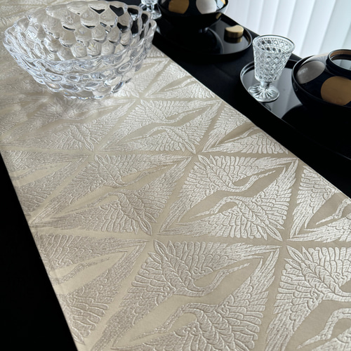 ◼︎C979◼︎一点物！高級袋帯 鶴 テーブルランナー(〜270cm)