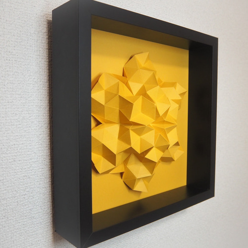 立体折り紙アート】polygon flower_yellow 立体・オブジェ ひぐにっぽ