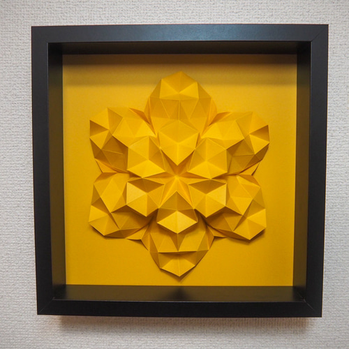 立体折り紙アート】polygon flower_yellow 立体・オブジェ ひ