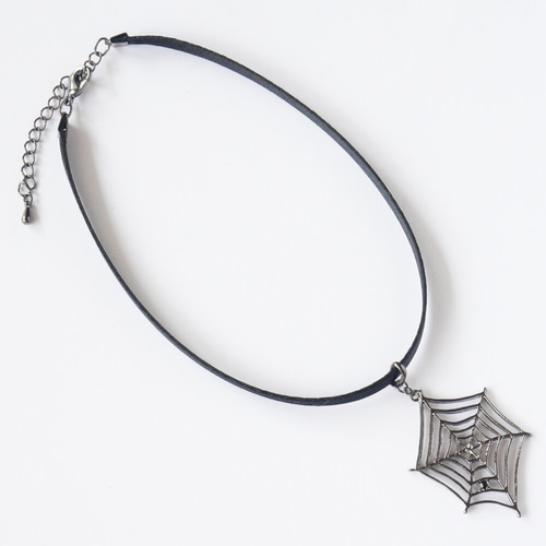 k18wg ダイヤモンド 蜘蛛の巣 スパイダーネックレス ペンダント ハロウィン