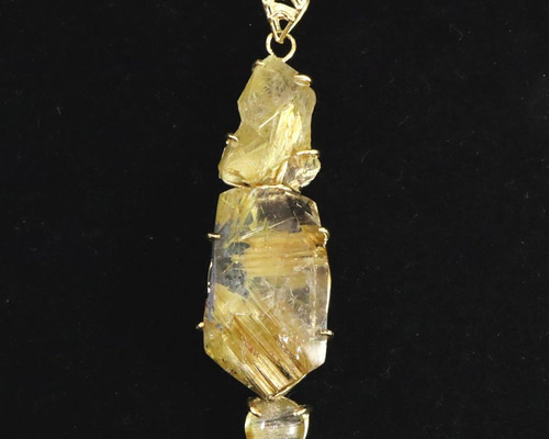 タイチン＆ゴールドルチルクォーツ ペンダント K18YG 15.91g #22259