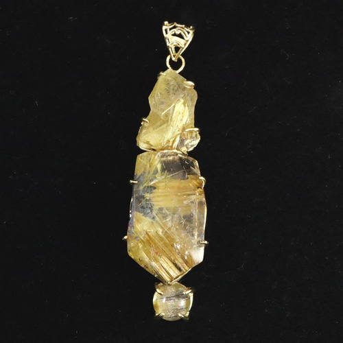タイチン＆ゴールドルチルクォーツ ペンダント K18YG 15.91g #22259