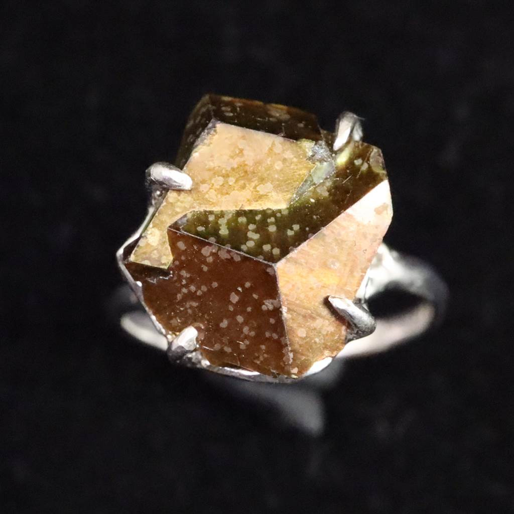 奈良県天川村産　レインボーガーネット  13mm 原石 リング 4.83g　 #42735