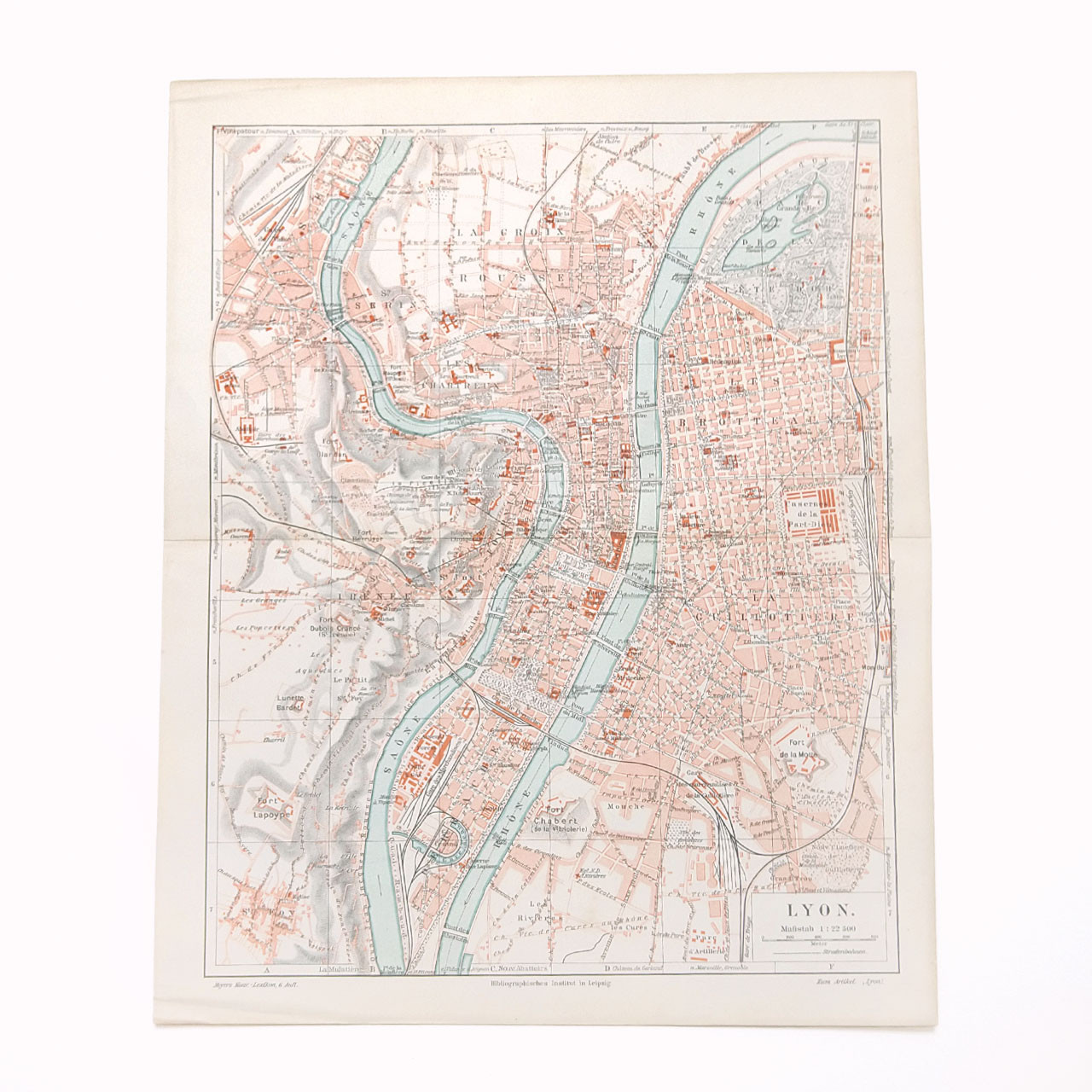 フランス リヨン アンティークマップ 古地図 ヴィンテージ