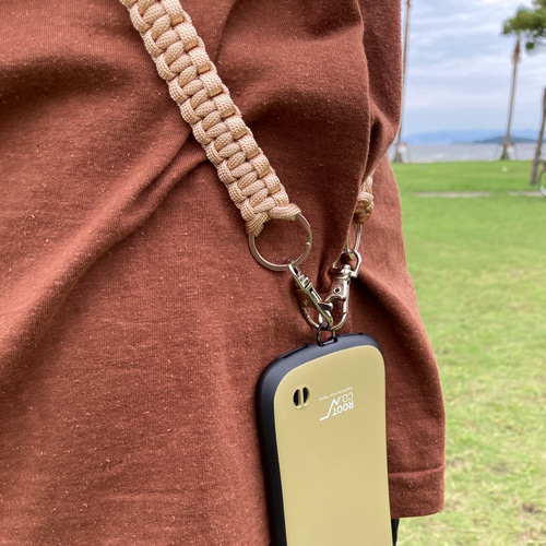 パラコード ストラップ ショルダー マロン 携帯ストラップ woodmum07