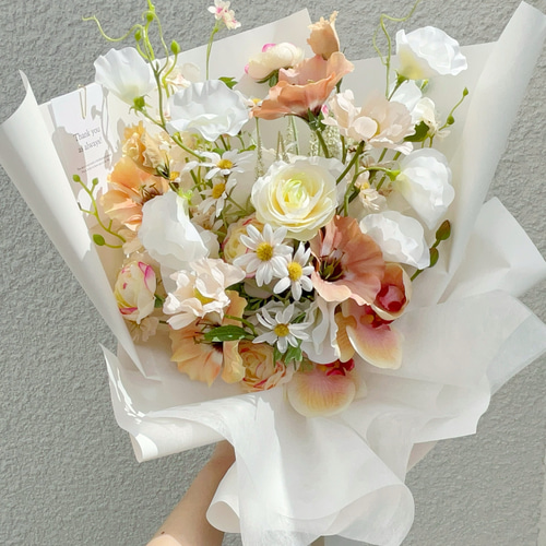 即納品可能】韓国っぽ♡ふわふわ枯れない花束 アーティフィシャル