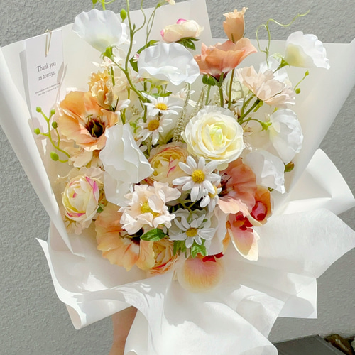 韓国っぽ♡ふわふわ枯れない花束 アーティフィシャルフラワー 韓国