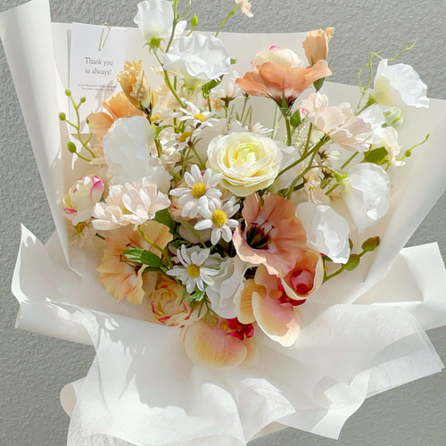 韓国っぽ♡ふわふわ枯れない花束 アーティフィシャルフラワー 韓国