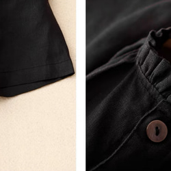 綿麻◆夏◆ワンピース◆コットンリネン◆通勤◆通学◆ブラック 2枚目の画像