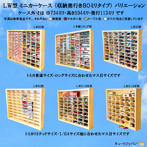 ミニカーケース トミカ108台・大型サイズ対応 1／64 アクリル