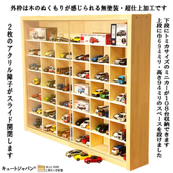 【トミカケース】1/64スケール １２０台収納 アクリル障子付 日本製 Amazon | キュートジャパン アクリルスライド障子 トミカ収納
