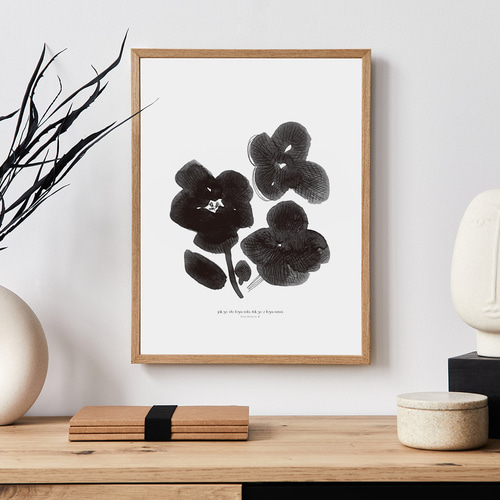 北欧テキスタイル《Flower B》インテリアポスター A4 (色紙サイズ・A3