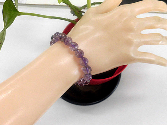 天然石 スーパーセブン8.9～9.2mm玉ブレスレット 内周：約16.1cm