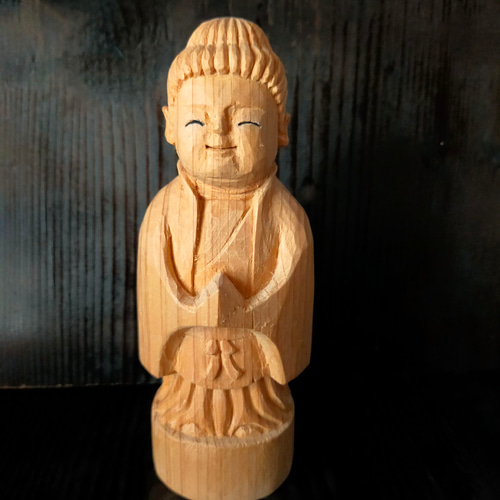木彫像 草野房馬助 第276作 木彫り 一刀彫り 仏像 彫刻 彫刻