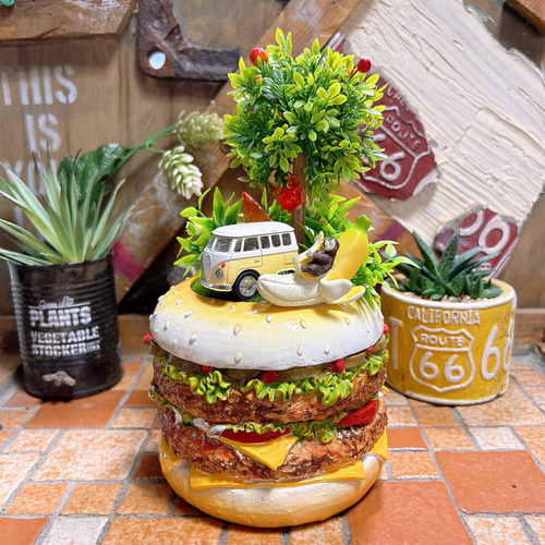 アメリカン ダイナー HAMBURGERS ディスプレイプランター