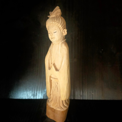 木彫像 草野房馬助 第270作 木彫り 一刀彫り 仏像 彫刻 彫刻 草野房馬