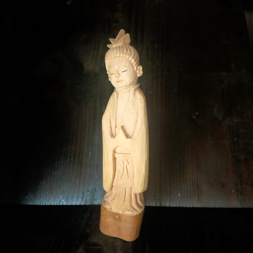 木彫像 草野房馬助 第270作 木彫り 一刀彫り 仏像 彫刻 彫刻 草野房馬