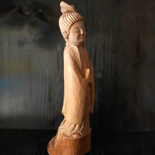 木彫像 草野房馬助 第270作 木彫り 一刀彫り 仏像 彫刻 彫刻 草野房馬