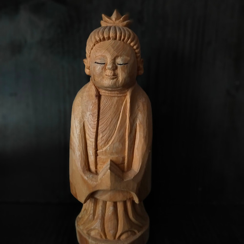木彫り鉢　古道具　一刀彫 楽天市場】【総高15cm】毘沙門天 仏像 木彫り 『一刀彫 / 素材