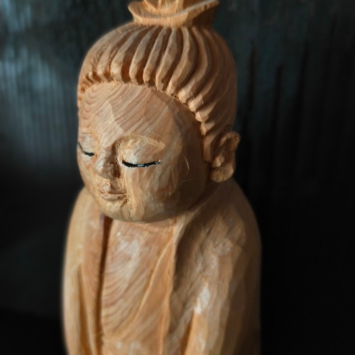 木彫り鉢　古道具　一刀彫 楽天市場】【総高15cm】毘沙門天 仏像 木彫り 『一刀彫 / 素材