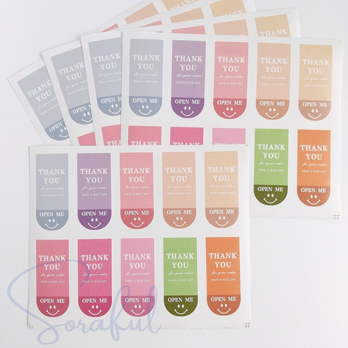 40枚】カラフル パッケージステッカー 梱包 シール 40枚（10枚x4