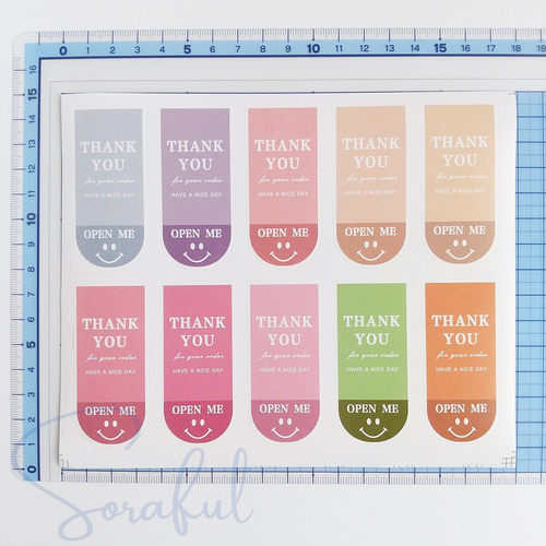 40枚】カラフル パッケージステッカー 梱包 シール 40枚（10枚x4