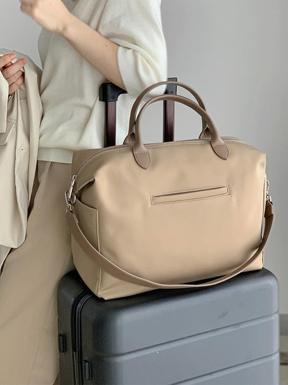 良品 1933 Felisi ボストンバッグ 旅行用鞄 ナイロン レザー 緑 良品 1933 Felisi ボストンバッグ 旅行用鞄 ナイロン レザー 緑
