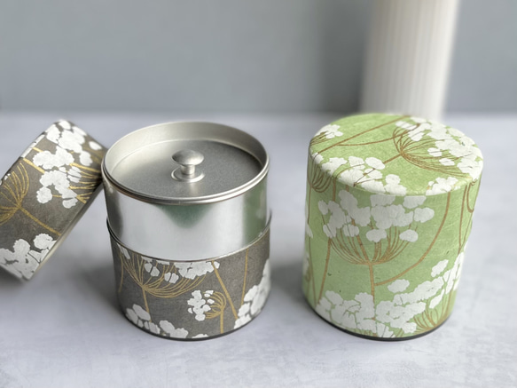 【100g】野の花柄 miniキャニスター缶2缶セット 2枚目の画像