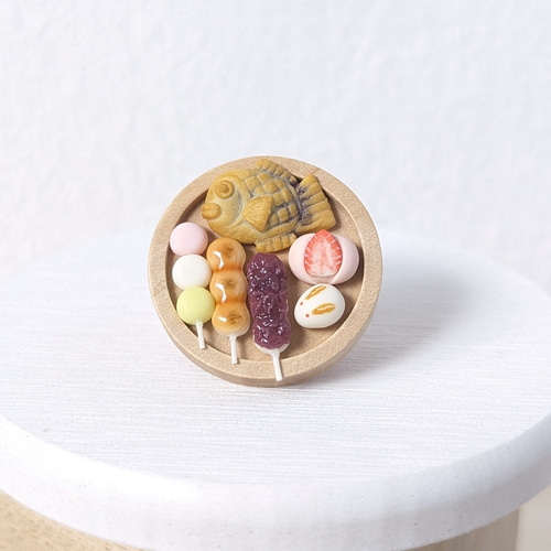 受注生産] 和菓子盛り合わせ ヘアゴム ミニチュア スイーツ フェイク 