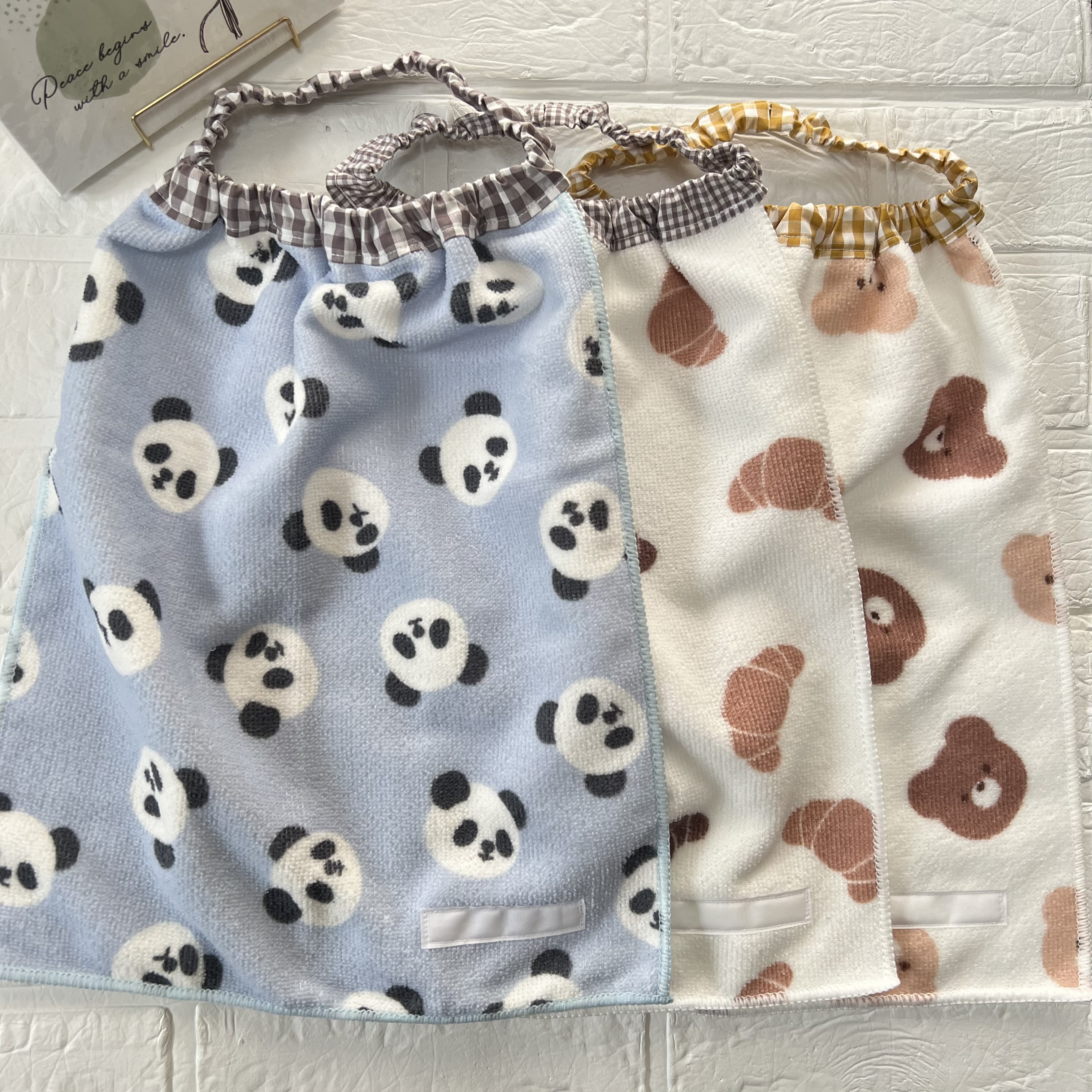 おりこうエプロン タオルエプロン 二重 くまはかわいい おりこうタオル  