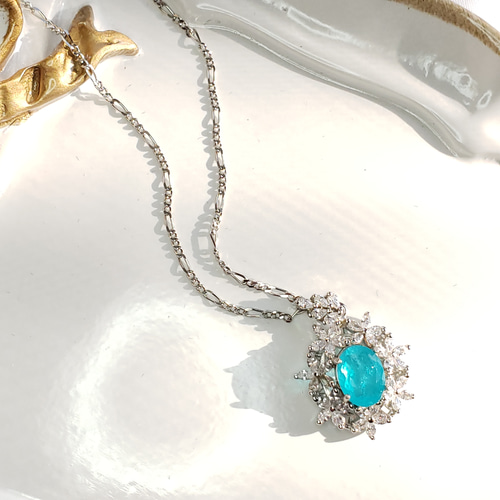 ブラジルブルー ダブレット パライバトルマリン 人工宝石 7x9mm