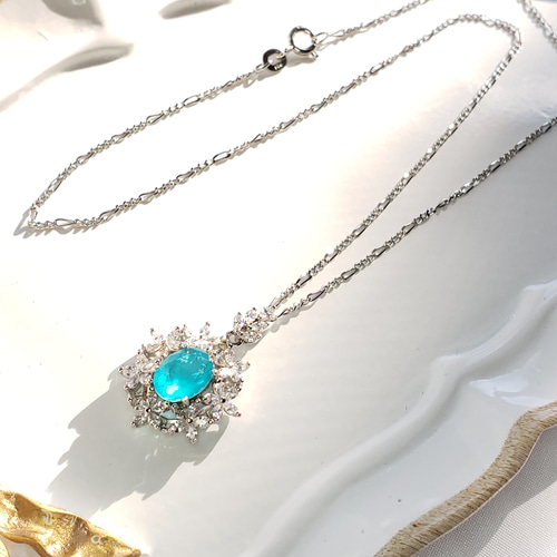 ブラジルブルー ダブレット パライバトルマリン 人工宝石 7x9mm