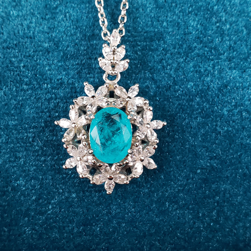 パライバトルマリン＆ダイヤモンドオリジナル制作ペンダント