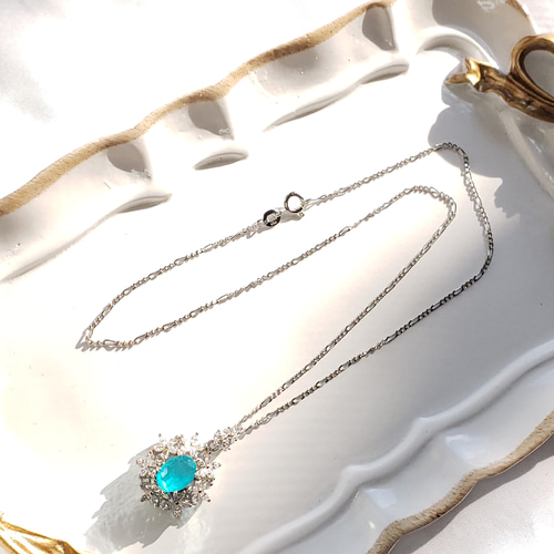 ブラジルブルー ダブレット パライバトルマリン 人工宝石 7x9mm