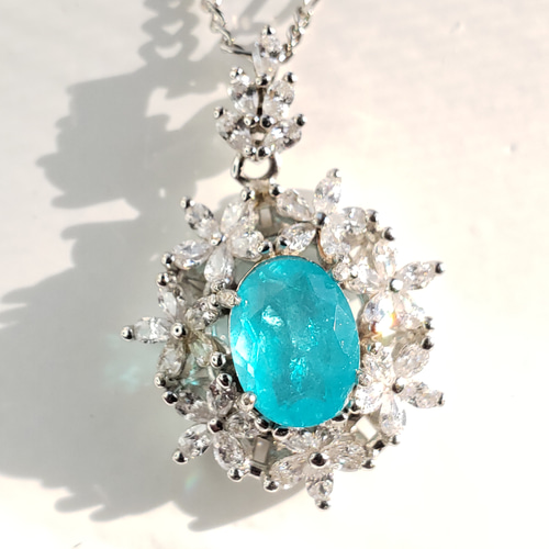 ブラジルブルー ダブレット パライバトルマリン 人工宝石 7x9mm