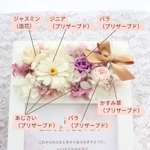 古希祝いに絆と気持ちを結ぶフォトフレーム 写真立て プリザーブド