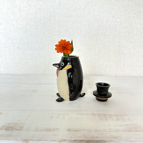 シルクハットのペンギン 一輪挿し・花瓶・花器 imuk 通販 シルクハットのペンギン 一輪挿し・花瓶・花器 imuk 通販