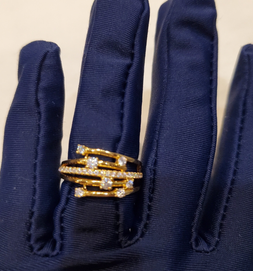 受注製作　モアッサナイト　カラフルドット　ディティールリング　ゴールド　k18ジュエリーA02tt9