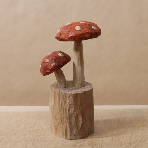 ヴィンテージ　きのこ　木製　置物　3個セット　木彫り ヴィンテージ きのこ 木製 置物 3個セット 木彫り ヴィンテージ きのこ