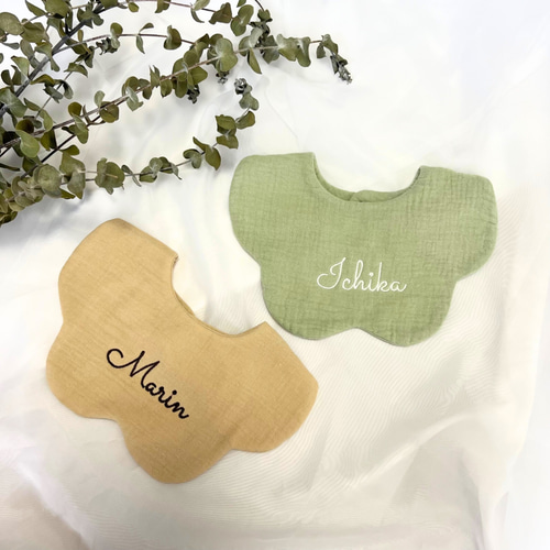 コットン100%/名入れスタイ お名前入りスタイ よだれかけ ビブ 出産